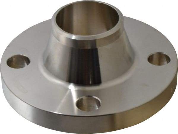Merit Brass - 2" Pipe, 6" OD, Stainless Steel, Weld Neck Pipe Flange - 4-3/4" Across Bolt Hole Centers, 3/4" Bolt Hole, 150 psi, Grades 316 & 316L - Eagle Tool & Supply