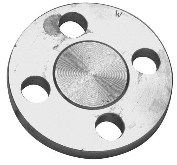 Merit Brass - 1-1/4" Pipe, 4-5/8" OD, Stainless Steel, Blind Pipe Flange - 3-1/2" Across Bolt Hole Centers, 5/8" Bolt Hole, 150 psi, Grades 316 & 316L - Eagle Tool & Supply