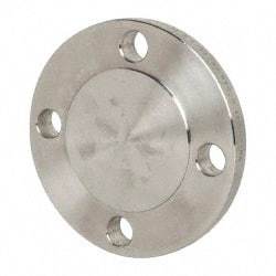 Value Collection - 2" Pipe, 6" OD, Stainless Steel, Blind Pipe Flange - 4-3/4" Across Bolt Hole Centers, 3/4" Bolt Hole, 150 psi, Grades 316 & 316L - Eagle Tool & Supply