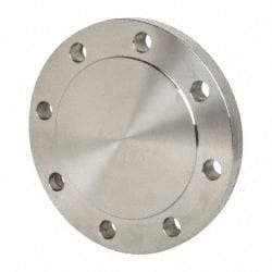 Merit Brass - 4" Pipe, 9" OD, Stainless Steel, Blind Pipe Flange - 7-1/2" Across Bolt Hole Centers, 3/4" Bolt Hole, 150 psi, Grades 316 & 316L - Eagle Tool & Supply