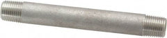 Merit Brass - Schedule 40, 1/8" Pipe x 3" Long, Grade 304/304L Stainless Steel Pipe Nipple - Welded & Threaded - Eagle Tool & Supply