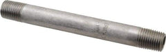 Merit Brass - Schedule 40, 1/4" Pipe x 4-1/2" Long, Grade 304/304L Stainless Steel Pipe Nipple - Welded & Threaded - Eagle Tool & Supply