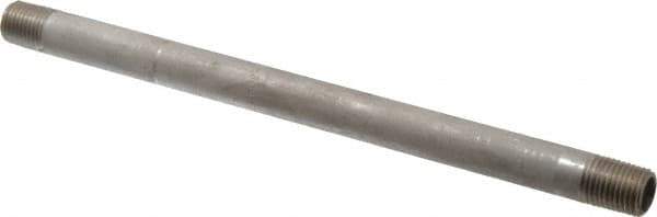 Merit Brass - Schedule 40, 1/4" Pipe x 8" Long, Grade 304/304L Stainless Steel Pipe Nipple - Welded & Threaded - Eagle Tool & Supply