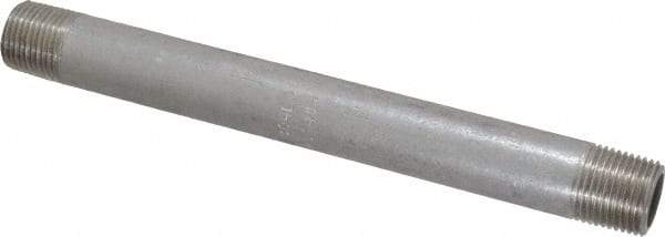 Merit Brass - Schedule 40, 3/8" Pipe x 6" Long, Grade 304/304L Stainless Steel Pipe Nipple - Welded & Threaded - Eagle Tool & Supply