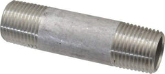 Merit Brass - Schedule 40, 1/2" Pipe x 3" Long, Grade 304/304L Stainless Steel Pipe Nipple - Welded & Threaded - Eagle Tool & Supply