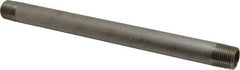 Merit Brass - Schedule 40, 1/2" Pipe x 10" Long, Grade 304/304L Stainless Steel Pipe Nipple - Welded & Threaded - Eagle Tool & Supply