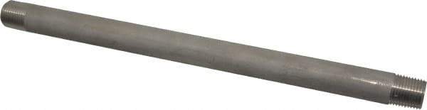 Merit Brass - Schedule 40, 1/2" Pipe x 12" Long, Grade 304/304L Stainless Steel Pipe Nipple - Welded & Threaded - Eagle Tool & Supply