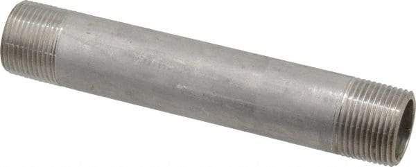 Merit Brass - Schedule 40, 3/4" Pipe x 5-1/2" Long, Grade 304/304L Stainless Steel Pipe Nipple - Welded & Threaded - Eagle Tool & Supply