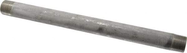 Merit Brass - Schedule 40, 3/4" Pipe x 12" Long, Grade 304/304L Stainless Steel Pipe Nipple - Welded & Threaded - Eagle Tool & Supply