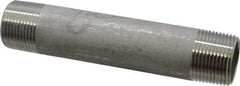 Merit Brass - Schedule 40, 1" Pipe x 6" Long, Grade 304/304L Stainless Steel Pipe Nipple - Welded & Threaded - Eagle Tool & Supply