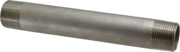 Merit Brass - Schedule 40, 1" Pipe x 8" Long, Grade 304/304L Stainless Steel Pipe Nipple - Welded & Threaded - Eagle Tool & Supply