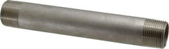 Merit Brass - Schedule 40, 1" Pipe x 8" Long, Grade 304/304L Stainless Steel Pipe Nipple - Welded & Threaded - Eagle Tool & Supply