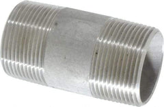 Merit Brass - Schedule 40, 1-1/4" Pipe x 3" Long, Grade 304/304L Stainless Steel Pipe Nipple - Welded & Threaded - Eagle Tool & Supply