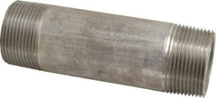 Merit Brass - Schedule 40, 1-1/4" Pipe x 5" Long, Grade 304/304L Stainless Steel Pipe Nipple - Welded & Threaded - Eagle Tool & Supply