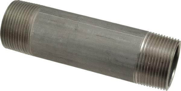 Merit Brass - Schedule 40, 1-1/4" Pipe x 5-1/2" Long, Grade 304/304L Stainless Steel Pipe Nipple - Welded & Threaded - Eagle Tool & Supply
