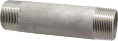 Merit Brass - Schedule 40, 1-1/4" Pipe x 6" Long, Grade 304/304L Stainless Steel Pipe Nipple - Welded & Threaded - Eagle Tool & Supply