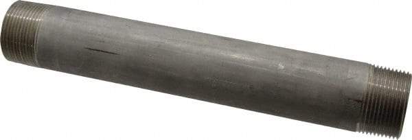 Merit Brass - Schedule 40, 1-1/4" Pipe x 10" Long, Grade 304/304L Stainless Steel Pipe Nipple - Welded & Threaded - Eagle Tool & Supply