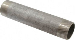 Merit Brass - Schedule 40, 1-1/2" Pipe x 8" Long, Grade 304/304L Stainless Steel Pipe Nipple - Welded & Threaded - Eagle Tool & Supply