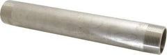 Merit Brass - Schedule 40, 1-1/2" Pipe x 12" Long, Grade 304/304L Stainless Steel Pipe Nipple - Welded & Threaded - Eagle Tool & Supply