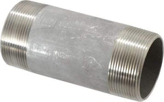 Merit Brass - Schedule 40, 2" Pipe x 5" Long, Grade 304/304L Stainless Steel Pipe Nipple - Welded & Threaded - Eagle Tool & Supply