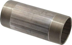 Merit Brass - Schedule 40, 2" Pipe x 5-1/2" Long, Grade 304/304L Stainless Steel Pipe Nipple - Welded & Threaded - Eagle Tool & Supply