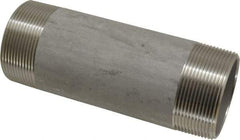 Merit Brass - Schedule 40, 2" Pipe x 6" Long, Grade 304/304L Stainless Steel Pipe Nipple - Welded & Threaded - Eagle Tool & Supply