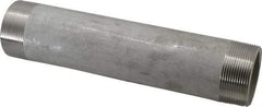 Merit Brass - Schedule 40, 2" Pipe x 10" Long, Grade 304/304L Stainless Steel Pipe Nipple - Welded & Threaded - Eagle Tool & Supply