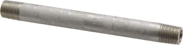 Merit Brass - Schedule 40, 1/8" Pipe x 4" Long, Grade 316/316L Stainless Steel Pipe Nipple - Welded & Threaded - Eagle Tool & Supply