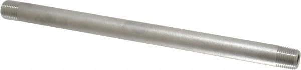 Merit Brass - Schedule 40, 1/8" Pipe x 6" Long, Grade 316/316L Stainless Steel Pipe Nipple - Welded & Threaded - Eagle Tool & Supply