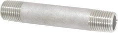 Merit Brass - Schedule 40, 1/4" Pipe x 3" Long, Grade 316/316L Stainless Steel Pipe Nipple - Welded & Threaded - Eagle Tool & Supply