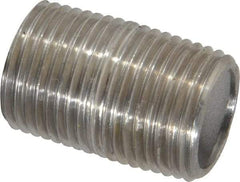 Merit Brass - Schedule 40, 3/8" Pipe x 1" Long, Grade 316/316L Stainless Steel Pipe Nipple - Welded & Threaded - Eagle Tool & Supply