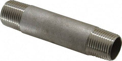 Merit Brass - Schedule 40, 3/8" Pipe x 3" Long, Grade 316/316L Stainless Steel Pipe Nipple - Welded & Threaded - Eagle Tool & Supply