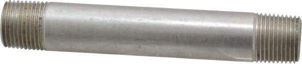 Merit Brass - Schedule 40, 3/8" Pipe x 4" Long, Grade 316/316L Stainless Steel Pipe Nipple - Welded & Threaded - Eagle Tool & Supply