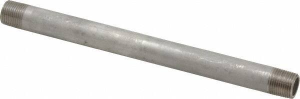 Merit Brass - Schedule 40, 3/8" Pipe x 8" Long, Grade 316/316L Stainless Steel Pipe Nipple - Welded & Threaded - Eagle Tool & Supply