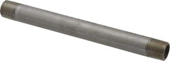 Merit Brass - Schedule 40, 1/2" Pipe x 8" Long, Grade 316/316L Stainless Steel Pipe Nipple - Welded & Threaded - Eagle Tool & Supply