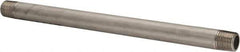 Merit Brass - Schedule 40, 1/2" Pipe x 12" Long, Grade 316/316L Stainless Steel Pipe Nipple - Welded & Threaded - Eagle Tool & Supply