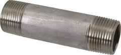 Merit Brass - Schedule 40, 3/4" Pipe x 3-1/2" Long, Grade 316/316L Stainless Steel Pipe Nipple - Welded & Threaded - Eagle Tool & Supply