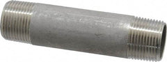 Merit Brass - Schedule 40, 3/4" Pipe x 4" Long, Grade 316/316L Stainless Steel Pipe Nipple - Welded & Threaded - Eagle Tool & Supply