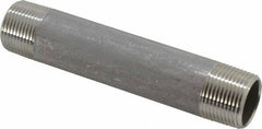 Merit Brass - Schedule 40, 3/4" Pipe x 5" Long, Grade 316/316L Stainless Steel Pipe Nipple - Welded & Threaded - Eagle Tool & Supply