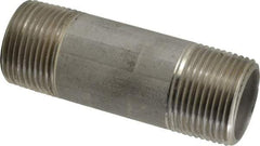 Merit Brass - Schedule 40, 1" Pipe x 3-1/2" Long, Grade 316/316L Stainless Steel Pipe Nipple - Welded & Threaded - Eagle Tool & Supply