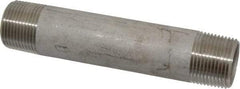 Merit Brass - Schedule 40, 1" Pipe x 6" Long, Grade 316/316L Stainless Steel Pipe Nipple - Welded & Threaded - Eagle Tool & Supply