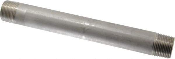 Merit Brass - Schedule 40, 1" Pipe x 10" Long, Grade 316/316L Stainless Steel Pipe Nipple - Welded & Threaded - Eagle Tool & Supply