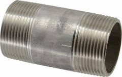 Merit Brass - Schedule 40, 1-1/4" Pipe x 3" Long, Grade 316/316L Stainless Steel Pipe Nipple - Welded & Threaded - Eagle Tool & Supply