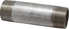 Merit Brass - Schedule 40, 1-1/4" Pipe x 5" Long, Grade 316/316L Stainless Steel Pipe Nipple - Welded & Threaded - Eagle Tool & Supply