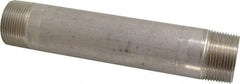 Merit Brass - Schedule 40, 1-1/4" Pipe x 8" Long, Grade 316/316L Stainless Steel Pipe Nipple - Welded & Threaded - Eagle Tool & Supply