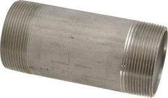 Merit Brass - Schedule 40, 2" Pipe x 5" Long, Grade 316/316L Stainless Steel Pipe Nipple - Welded & Threaded - Eagle Tool & Supply