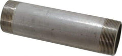 Merit Brass - Schedule 40, 2" Pipe x 8" Long, Grade 316/316L Stainless Steel Pipe Nipple - Welded & Threaded - Eagle Tool & Supply