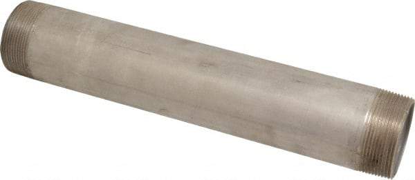 Merit Brass - Schedule 40, 2" Pipe x 12" Long, Grade 316/316L Stainless Steel Pipe Nipple - Welded & Threaded - Eagle Tool & Supply