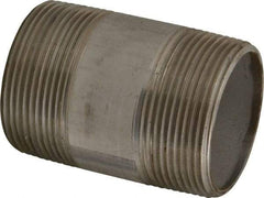 Merit Brass - Schedule 40, 2-1/2" Pipe x 4" Long, Grade 316/316L Stainless Steel Pipe Nipple - Welded & Threaded - Eagle Tool & Supply