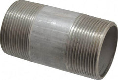 Merit Brass - Schedule 40, 2-1/2" Pipe x 5" Long, Grade 316/316L Stainless Steel Pipe Nipple - Welded & Threaded - Eagle Tool & Supply